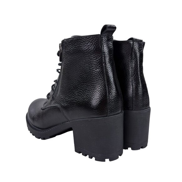 Spring Step Yaritza Pebbled Leather Bootie EU 38 - US 7.5-8 Lug Sole Black NEW - Picture 4 of 8